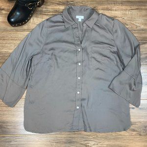 J. Jill Lightweight Oversized Collared Button Blouse Women's L‎